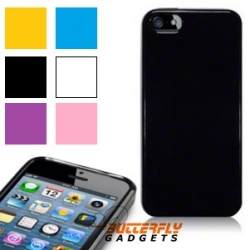 Hoesje van zacht glimmend vormvast materiaal voor de iPhone 5 - in vele kleuren