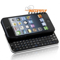 Uitschuifbaar bluetooth toetsenbord - case voor de iPhone 5 - Zwart