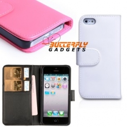 Boekvorm hoesje met pinpas vakjes voor de iPhone 5