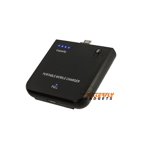 Externe portable oplader voor smaprtphones van 1900mAh met Micro USB aansluiting