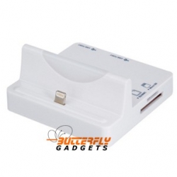 Dockingstation met Cardreader en USB hub voor de iPhone 5, 5s, 5c