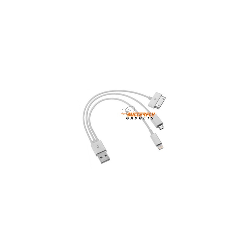 Dinkarville Op de een of andere manier Allerlei soorten 3 in 1 oplaad kabel voor iPhone 4s, 5, 5s, 5c, 6, 6s Plus, Micro USB