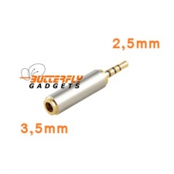 2,5mm naar 3,5mm stereo headset plug converter voor vele telefoons