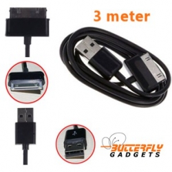 3 meter data kabel voor de Samsung Galaxy TAB 2 en TAB 3 USB