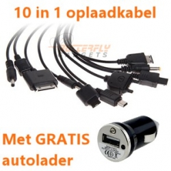 Handige 10 in 1 multifunctionele USB oplaadkabel voor vele toestellen