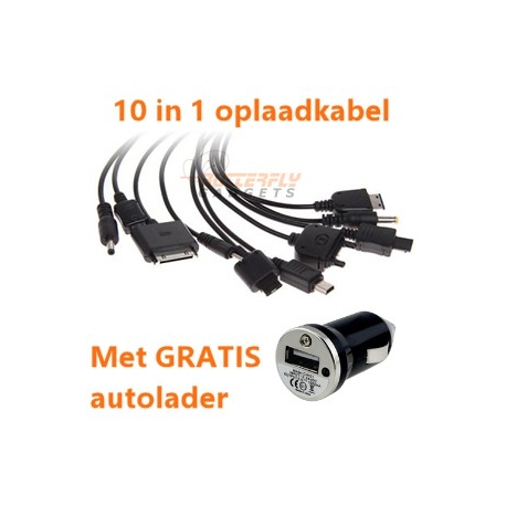 Handige 10 in 1 multifunctionele USB oplaadkabel voor vele toestellen