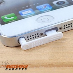 Wit beschermkapje voor headset en dockingconnector tegen stof voor de iPhone 5, 5s