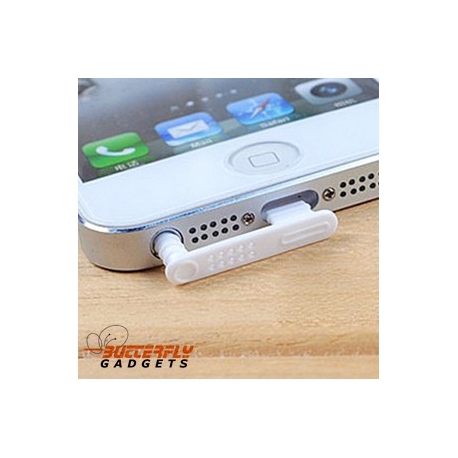 Wit beschermkapje voor headset en dockingconnector tegen stof voor de iPhone 5, 5s