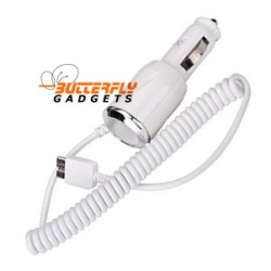 Witte 12volt autolader met USB3 aansluiting voor de Samsung Galaxy S5 en Note 3