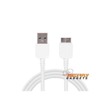 USB 3 kabel voor de Samsung Galaxy S5, Note 3, Wit, 1 meter