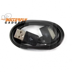 USB data sync kabel voor de iPhone 3, 4 en iPad (zwart, 1 meter)
