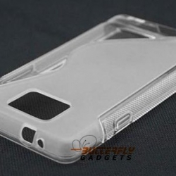 Flexishield case met goede grip voor de Samsung Galaxy S2 i9100 (wit - transparant))