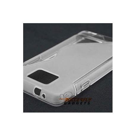 Flexishield case met goede grip voor de Samsung Galaxy S2 i9100 (wit - transparant))