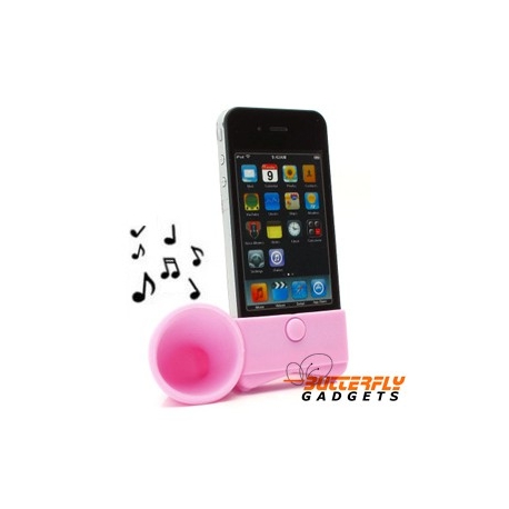 Hoorn speaker versterker - standaard voor de iPhone 3 en iPhone 4 - Roze