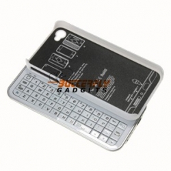Uitschuifbaar bluetooth toetsenbord - case voor de iPhone 4, 4G, 4S - Wit