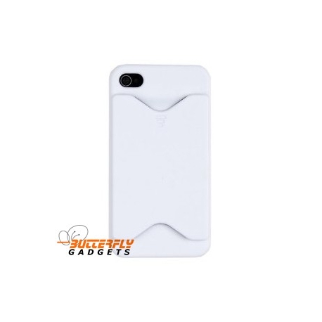 Hoge kwaliteit kunststof back cover met pinpashouder voor iPhone 4, 4s - Wit