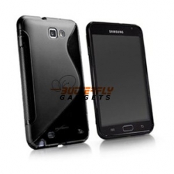 Zachte TPU S-vorm case voor de Samsung Galaxy Note N7000 i9220 - Zwart