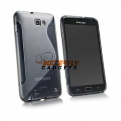 Zachte TPU S-vorm case voor de Samsung Galaxy Note N7000 i9220 - Grijs