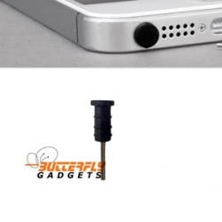 Stofkapje voor de hoofdtelefoon aansluiting voor de iPhone 3, 4, 5 en iPad - Zwart