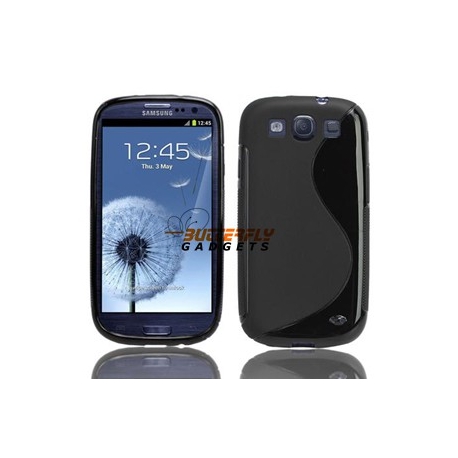 Flexibele TPU back cover voor de achterkant van de Samsung Galaxy S3 i9300, zwart