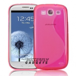 Flexibele TPU back cover voor de achterkant van de Samsung Galaxy S3 i9300, roze