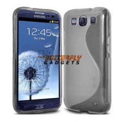 Flexibele TPU back cover voor de achterkant van de Samsung Galaxy S3 i9300, grijs