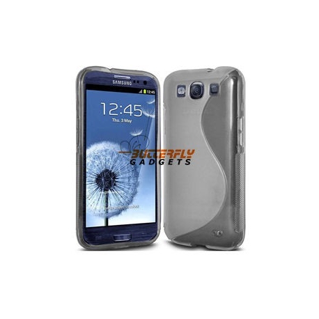 Flexibele TPU cover voor de achterkant van de Galaxy i9300, grijs