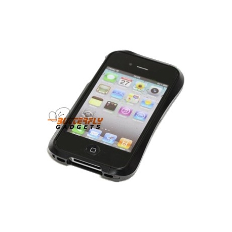 Metalen (stalen) robuuste bumper case voor de iPhone 4 of iPhone 4s - zwart