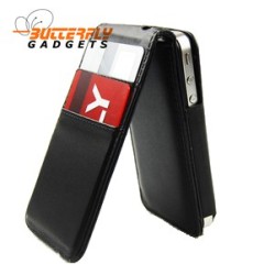 Flipcase met dubbele pashouder voor de iPhone 4, 4S (zwart)