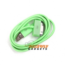 USB data sync kabel voor de iPhone 3, 4 en iPad (groen, 1 meter)