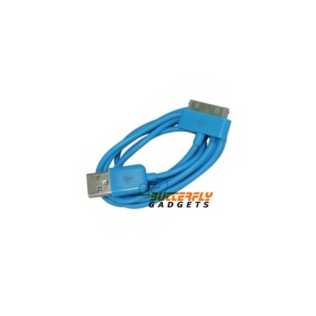USB data sync kabel voor de iPhone 3, 4 en iPad (blauw, 1 meter)